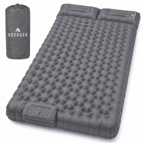 Voyager Doppel Ultraleicht Isomatte, Langlebiges 40D Nylon + TPU, Selbstaufblasende Campingmatte, Kompakte Aufblasbare Matratze für Camping, Wandern, Rucksackreisen, Luftmatten mit Tragetasche