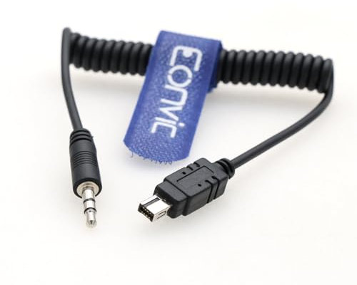 Eonvic 3,5 mm auf N3 Kamera-Auslöserkabel, Fernbedienung, Spiralkabel für Nikon Z7 Z6 Z6III Z7II D750 D7500 D7200 D3200 D3100 Kamera