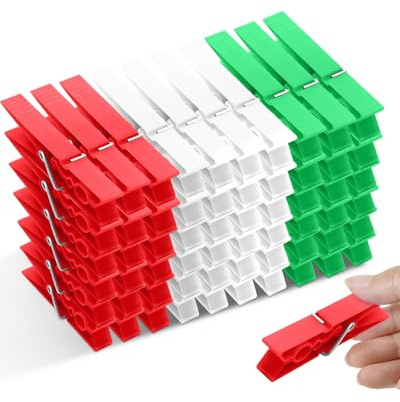 HW CASA 60 Mollette per Bucato Mollette Bucato, Plastica Rinforzata - Colorate per Calze/Asciugamani/Vestiti - Plastica Durevole