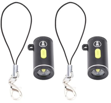 2pcs Kleine USB -LED -Lampe Leuchten LED Taschenlampe Typ C Powerte Kompatibel mit Power Bank Laptop Telefon Ladegerät für Camping Notfallhund Walking (Schwarz)