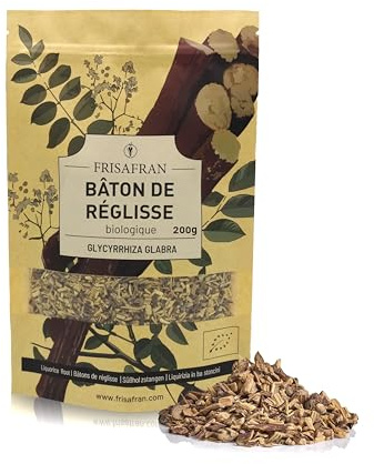 FRISAFRAN | Racines de réglisse coupées BIO 200g | COUPE D'INFUSION | Directement du fabricant | Thé-réglisse | Infusion | Tisanes | tisanes | Racine Naturelle