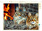 CALVENDO Puzzle Main Coons - Kuscheln am offenen Kamin | 1000 Teile Lege-Größe 64 x 48 cm Foto-Puzzle für glückliche Stunden