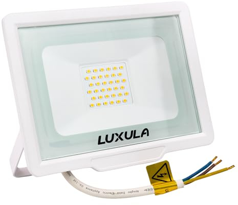 LUXULA LED Strahler Außen 30W 3000lm, 3000K Warmweiß, IP65, Weiß | IP65 wasserdicht, Fluter, Scheinwerfer, LED Außenbeleuchtung für Garten, Einfahrt, Garage und Terrasse, Gehäuse Weiß