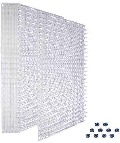 Ridgesun 12 Pack Cat Spike Mat with High-Low Spikes, Interlocking Scat Mat for Cats and Dogs, Clear Cat Deterrent Mat for Indoor Countertop & Furniture, Outdoor Garden Dog Digging Stopper