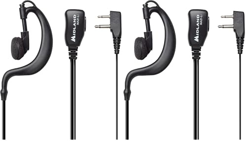 Midland - Auricolare con Archetto e Microfono MA21-Li Compatibile con Walkie Talkie G7, G9, Serie XT/XT PRO - Audio Cristallino, Connettore 2 Pin Tipo L, Design Regolabile, Funzione Push To Talk