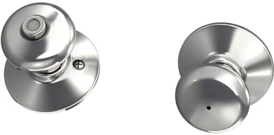 Schlage F40 PLY 625 Plymouth Door Knob, Bed & Bath Privacy Lock, Bright Chrome