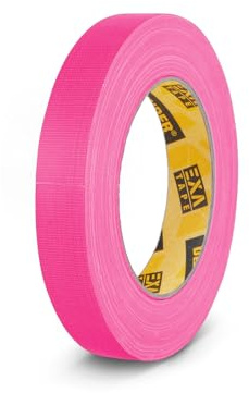 Defender EXA TAPE Gaffer Klebeband - Gewebeklebeband für Abkleben, Fixieren und Markieren, hohe Klebkraft, von Hand abreißbar, neonoptik, matt, neonpink, 38 mm x 25 m