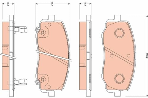 TRW GDB3510 Brake Pad Set of 4 Compatible for Hyundai I20 I (PB, PBT) 2008-2015 Front Axle and Other Vehicles