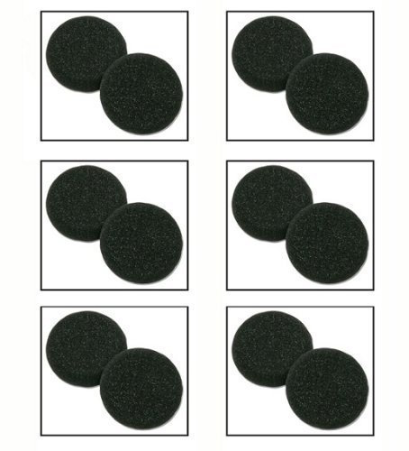 Plantronics (15729-05) 6 pares de almohadillas de espuma de repuesto para auriculares/auriculares: H51, H51N, H61, H61N, H91, H91N, H101, H101N, SP04, SP05, PLX400, PLX500