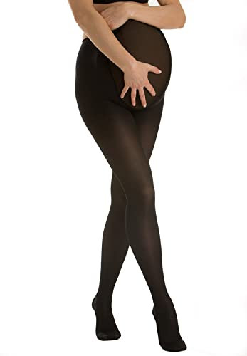 Relaxsan Mikrofasern 790M (Schwarz 4/XL) Kompressionsstrümpfe Damen Schwangerschaft 12-17 mmHg, Stützstrumpfhose 70 Den