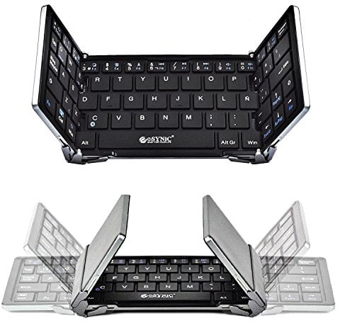 eSynic Faltbare Mini-Bluetooth-Tastatur (Deutsch) Drahtlose Tragbare Kabellose Tastatur Bluetooth 5.1 QWERTZ für Windows iOS Android iPad iPhone Tablet Handy Laptop PC