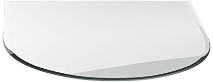 Funkenschutzplatte G23 Rundbogen 8mmx 1300mmx 1200mm mit 18mm Facette und Dichtlippe Glasplatte Bodenplatte Kaminplatte Funkenschutz Ofenplatte Kaminglas