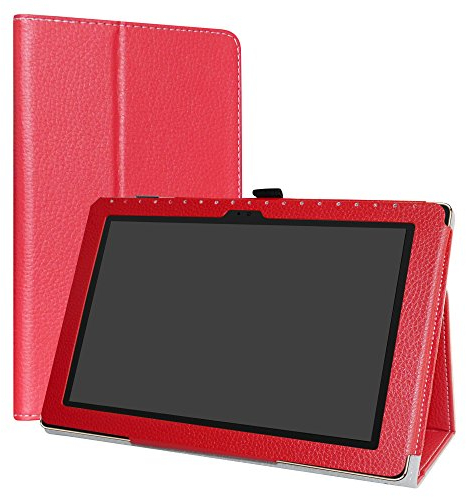 LiuShan Asus ZenPad 10 hülle, Folding PU Leder Tasche Hülle Case mit Ständer für 10.0 Asus ZenPad 10 Z301M / Z301ML / Z301MF / Z301MFL Android Tablet,Rot