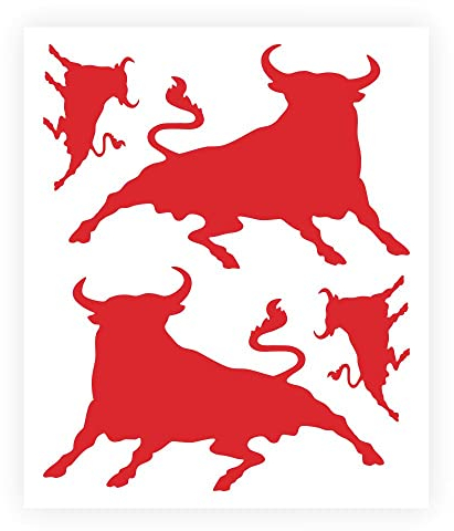 4R Quattroerre.it 15741 Vorgeschnittene Aufkleber Stier, Rot, 13.5 x 16 cm