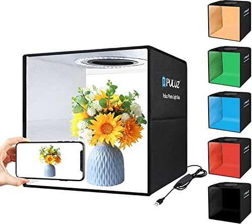 PULUZ 30cm fotobox zum fotografieren Light Box Faltbarer fotostudio lichtbox produktfotografie photobox mit weichem lichttuch & 6 PVC-hintergründen