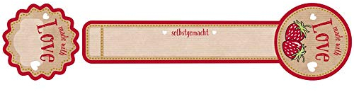 AVERY Zweckform 56880 Frischesiegel (Motiv Made with Love, Siegeletiketten, Einmachetiketten, Haushaltsetiketten, Plakettenetiketten) 30 Sticker auf Rolle