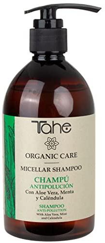 Tahe Organic Care Champú Antipolución Micellar con Aloe Vera, Menta y Caléndula para una limpieza profunda, 500 ml