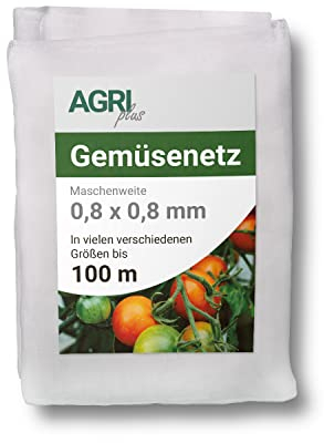 AGRI plus Gemüseschutznetz 3 x 5 m I Verschiedene Größen I Reißfestes Kulturschutznetz I Transparentes Netz für außen I UV-beständig & wasserdurchlässig I Maschenweite 0,8 x 0,8 mm