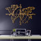 Tubibu Moderne Wandkunst, 100% Metall – metallische Weltkarte, Größe 66 x 95 cm, Weltkarte und Kompass, Wanddekoration, Heimgeschenk, Einweihungsgeschenk, Hochzeitsgeschenk gold