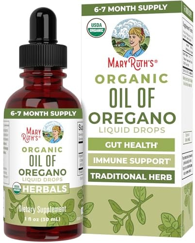 MaryRuth Organics, Oil of Oregano Drops, Gocce di Olio di Origano Vegano, 30 ml, Testato in Laboratorio, Vegetariano, Senza Glutine, Senza Soia, Senza OGM