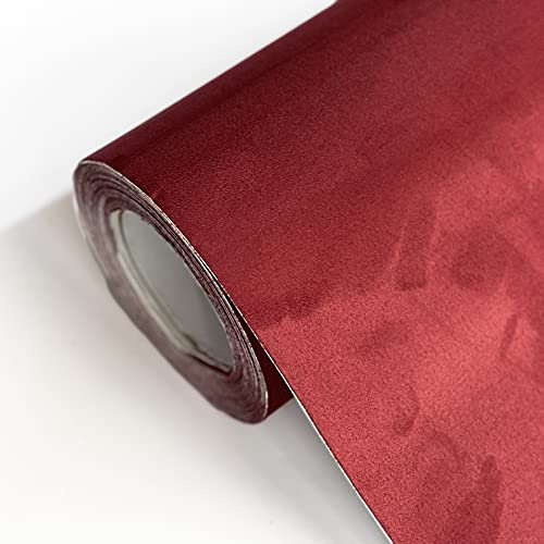 folimac Mikrofaserstoff Folie Selbstklebende Wildleder Optik Autofolie Innenraum Stretch Dehnbar Stoff Velours 36,00€/m² (Bordeaux Rot, 50x142cm)