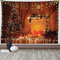 ABAKUHAUS Weihnachten Wandteppich und Tagesdecke, Romantisches Neujahr aus Weiches Mikrofaser Stoff Waschbar ohne Verblassen Digitaldruck, 230 x 140 cm, Dunkel Orange