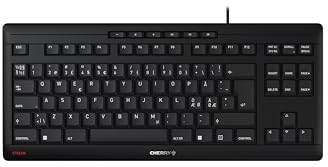 CHERRY STREAM KEYBOARD TKL, Kabelgebundene Tastatur ohne Nummernblock, Pan-Nordisches Layout (QWERTY), Leiser Tastenanschlag, Einzigartiges Tippgefühl, Schwarz