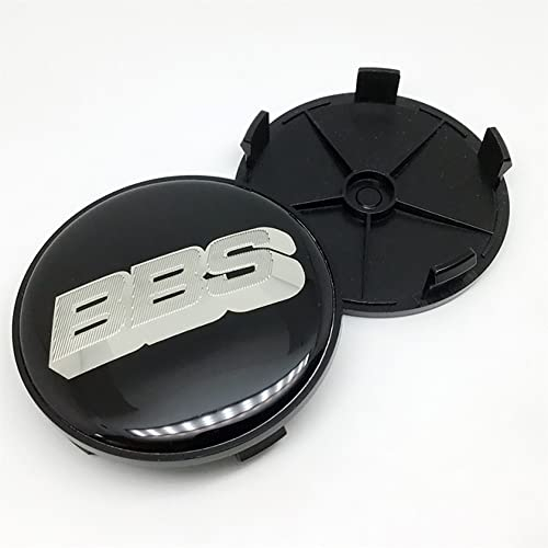 XLUCBS 4 Stück Auto Radnabenkappen Radnabenabdeckung Radnabendeckel Zierdeckel, für BBS 68mm Abzeichen Aufkleber Styling Zubehör