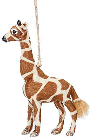 Crafty Capers Faux Fur Giraffe Tree Ornament | Wild Animal Christmas Decoration