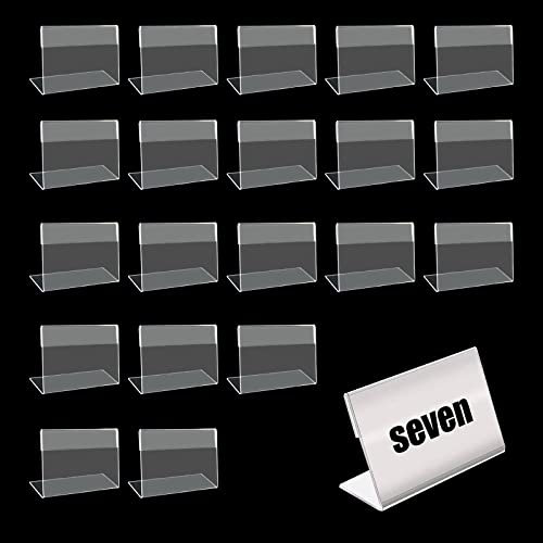 Porta Etichette Trasparente, Porta Etichette in Acrilico Porta Etichetta Prezzo, 20 pezzi Mini Porta Cartellini Display, Porta Cartellino Pprezzo Trasparente (6 * 4 cm)