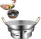 PW TOOLS 24cm Spirituskocher mit Topf Camping Kocher aus Edelstahl, Camping Spirituskocher Outdoor Tragbarer Spirituskocher, für Innenraum, Kampieren, Picknick