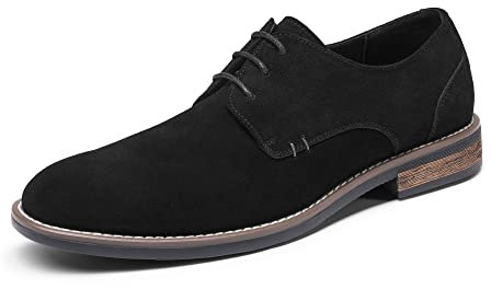 Bruno Marc Anzugschuhe Herren Wildleder Schnürschuhe Klassischer Business Derby Formell Business Casual Schuhe,Size 42,Schwarz,URBAN-08-E