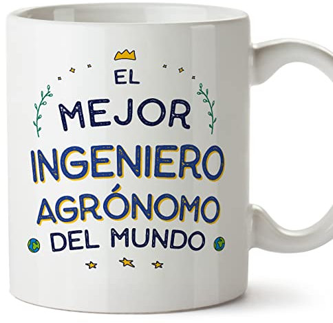 MUGFFINS Tazas para INGENIERO AGRÓNOMO hombre - En Español - Mejor del Mundo - 11 oz / 330 ml - Regalo original y divertido