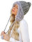 Clearlove Damen Winter Mütze Grau Warme Strickmütze mit Weichem Innenfutter Gefütterte Strickmütze mit Plüschball und Strickmuster