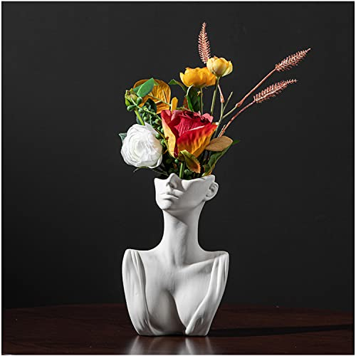 TTANTWFO Kopfvase, Gesichtsvase, Körpervase, Büste Statue, Morden Decor, Vasen für Dekor, Geschenke für Frauen Mann, Wohnzimmer Home Dekoration Tischzentrum Piece (A)