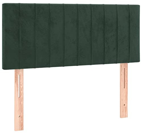 vidaXL Kopfteil, Bettkopfteil mit Holzbeinen, Höhenverstellbar Polsterkopfteil für Bett, Betthaupt Bettzubehör Schlafzimmer, Dunkelgrün 80x5x78/88cm Samt