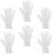 ThumbUP-Supersoft-Pack von 6 Paaren Baumwollhandschuhe 100%,für Rechts- und Linkshänder, ohne Nähte, elastischer Handgelenk, waschbar, Weiß, Größe M