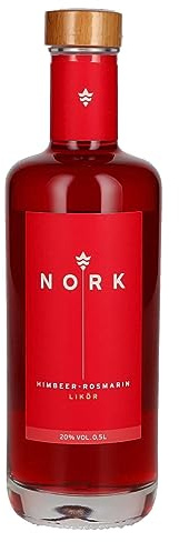Nork | Himbeer - Rosmarin Likör | Fruchtlikör | Süße & Herbe Aromen | Natürlicher Geschmack | 500ml | 20% vol. | Perfekt für Cocktails