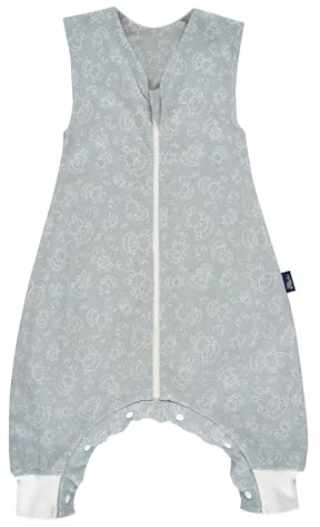 Alvi Sleep-Overall light Schlafsack mit Füßen - Baby Sommerschlafsack mit Beinen - Kinderschlafsack mit Beinen - Baumwollschlafsack waschbar - 0.5 TOG - leichter Schlafsack