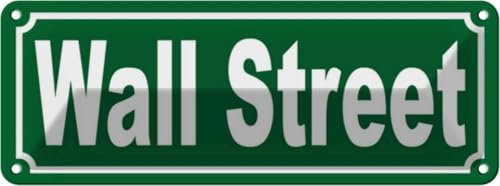 vianmo Blechschild 10x27 cm Wall Street Straßenschild Deko Geschenk Metall Schild