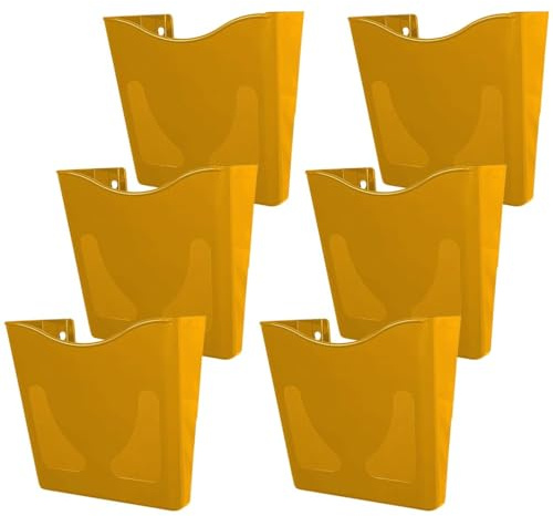 Deflecto 6-Pack Yellow A4 Wall Mounted Document Holders – Portrait Sign, Leaflet & Menu Display Stands