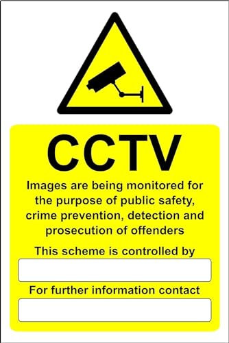 CCTV data compliant GDPR Safety sign - 1.2mm Rigid plastic 300mm x 200mm Case (Pack of 5)