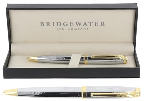 Bridgewater Pen Company Executive Ball Point Pen Collection, Boxed & Sleeved (Chester, Gold Trim)