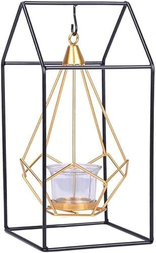 1 Stück geometrischer Kerzenständer, kreatives Geschenk, nordischer Kerzenhalter, Nacht-Hängehalter, Kerzenhalter, Heimdekoration, Kerzenlicht-Dinner (Farbe: D) (Farbe: EIN