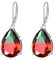Wassermelonen Turmalin Ohrringe für Damen 925 Sterling Silber Wassermelonen Turmalin Ohrringe Leverback Schmuck Geschenke (U-Wassermelonen Turmalin)