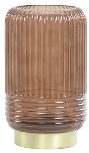 Light & Living LED-Tischlampe - Dunkelbraun - Glas - H 27 cm - Batteriebetrieb
