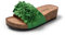 JOMIX Sandales Femme été Talon avec Fleurs Sandales Compensées Femme Tongs Femme Compensé pour Maison Piscine Plage Mer (Vert, 39)