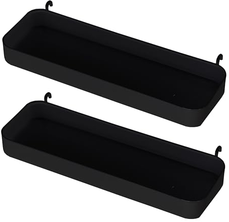 Ikea SKADIS Regal (passend für SKADIS Stecktafel), Schwarz, 28 x 9 x 3 cm, 805.699.41 – 2er-Set