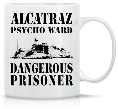 Moonai Alcatraz Psycho Ward Dangerous Prisoner San Francisco Jail Klassische Keramik-Kaffeetasse Weiß Schwarz Rosa Magisch 330ml
