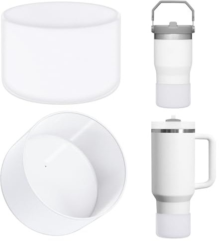 Linkidea 2 Pack Water Bottle Boot Compatible with Stanley Quencher H2.0 20oz/30oz/40oz, IceFlow Flip 20oz/30oz Tumbler, Silicone Bottle Bottom Sleeve Cover Bumper Protector (Clear)